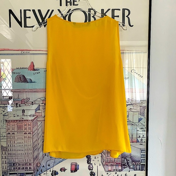 Zara yellow sleeveless blouse with gathering at waist Size S - Picture 2 of 7